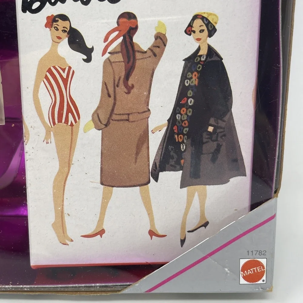 VTG 35th Anniversary 1959 Brunette Barbie Doll & Package Reproduction 93' Mattel